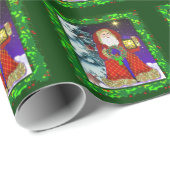 Vintager Weihnachtsmann Geschenkpapier (Rolleneckpunkt)