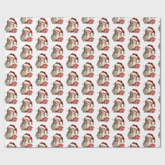 Vintager Weihnachtsmann Geschenkpapier (Flach)
