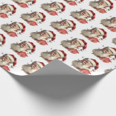 Vintager Weihnachtsmann Geschenkpapier (Ecke)