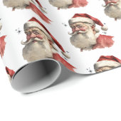 Vintager Weihnachtsmann Geschenkpapier (Rolleneckpunkt)