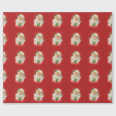 Vintager Weihnachtsmann Geschenkpapier (Flach)