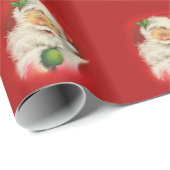 Vintager Weihnachtsmann Geschenkpapier (Rolleneckpunkt)