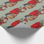 Vintager Weihnachtsmann Geschenkpapier (Ecke)