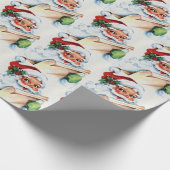 Vintager Weihnachtsmann Geschenkpapier (Ecke)