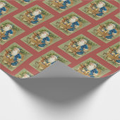 Vintager Weihnachtsmann Geschenkpapier (Ecke)