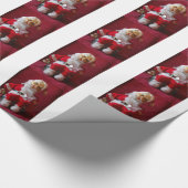 Vintager Weihnachtsmann Geschenkpapier (Ecke)
