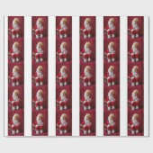 Vintager Weihnachtsmann Geschenkpapier (Flach)