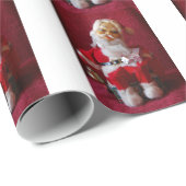 Vintager Weihnachtsmann Geschenkpapier (Rolleneckpunkt)