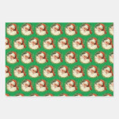 Vintager Weihnachtsmann Geschenkpapier Set (Vorderseite 2)