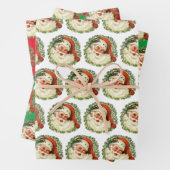 Vintager Weihnachtsmann Geschenkpapier Set (Beispiel)
