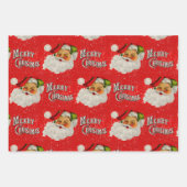 Vintager Weihnachtsmann Geschenkpapier Set (Vorderseite 3)