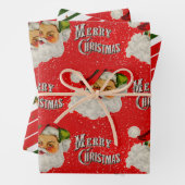 Vintager Weihnachtsmann Geschenkpapier Set (Beispiel)