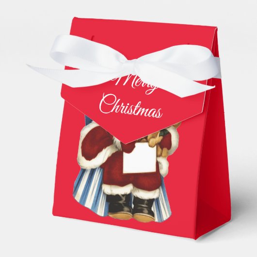 Vintager Weihnachtsmann Geschenkschachtel (Vorderseite)
