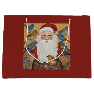 Vintager Weihnachtsmann-Geschenktasche Große Geschenktüte