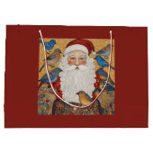 Vintager Weihnachtsmann-Geschenktasche Große Geschenktüte (Rückseite)