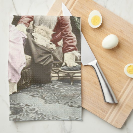 Vintager Weihnachtsmann Geschirrtuch (Viertel Falte)