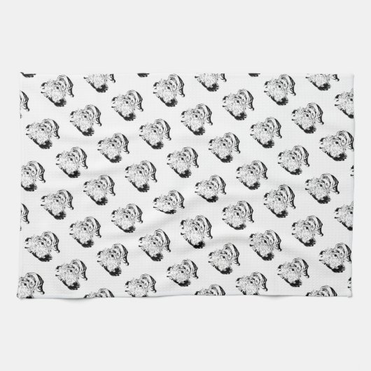 Vintager Weihnachtsmann Geschirrtuch (Horizontal)