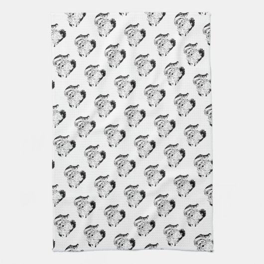 Vintager Weihnachtsmann Geschirrtuch (Vertikal)