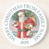 Vintager Weihnachtsmann Getränkeuntersetzer (Vorne)