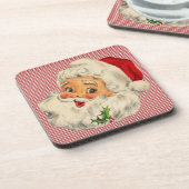 Vintager Weihnachtsmann Getränkeuntersetzer (Linke Seite)
