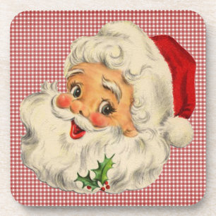 Vintager Weihnachtsmann Getränkeuntersetzer