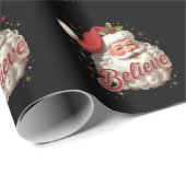 Vintager Weihnachtsmann glaubt Weihnachten Geschenkpapier (Rolleneckpunkt)