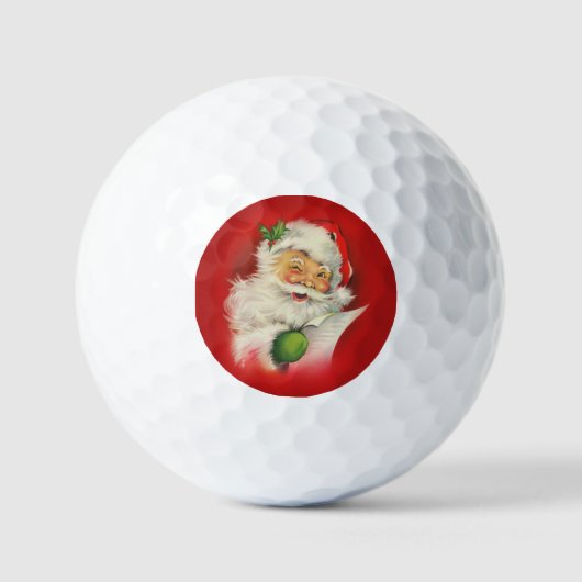 Vintager Weihnachtsmann Golfball (Vorderseite)