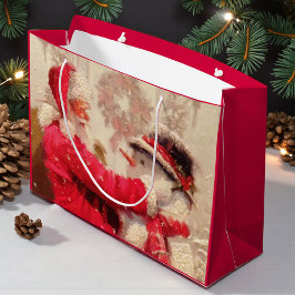 Vintager Weihnachtsmann Große Geschenktüte