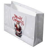 Vintager Weihnachtsmann Große Geschenktüte (Vorderseite Schrägansicht)