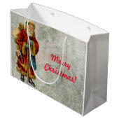 Vintager Weihnachtsmann Große Geschenktüte (Rückseite Schrägansicht)