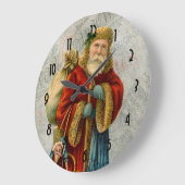 Vintager Weihnachtsmann Große Wanduhr (Winkel)