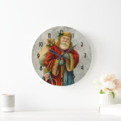 Vintager Weihnachtsmann Große Wanduhr (Zuhause)