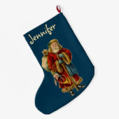 Vintager Weihnachtsmann Großer Weihnachtsstrumpf (Rückseite (Hängend))