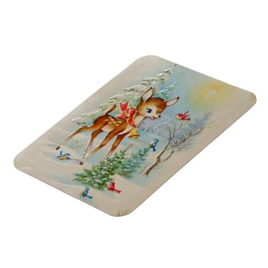 Vintager Weihnachtsmann Hirsch Magnet (Linke Seite)