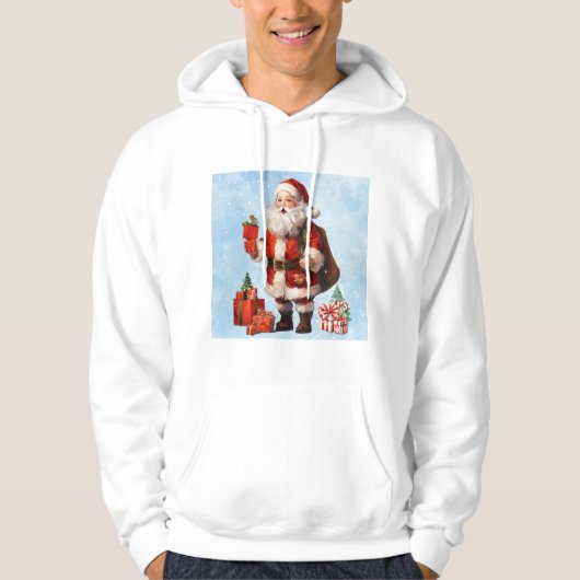 Vintager Weihnachtsmann Hoodie (Vorderseite)