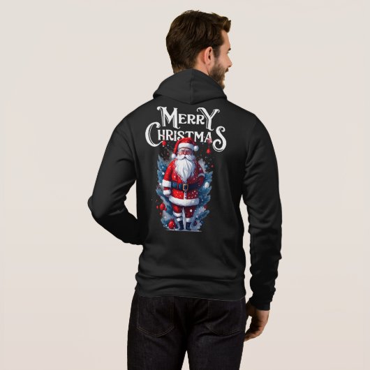 Vintager Weihnachtsmann Hoodie (Schwarz voll)