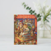 Vintager Weihnachtsmann im Blick Feiertagskarte (Stehend Vorderseite)