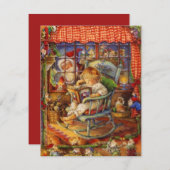 Vintager Weihnachtsmann im Blick Feiertagskarte (Vorne/Hinten)