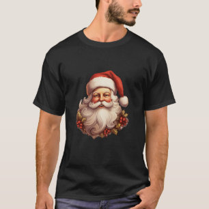 Vintager Weihnachtsmann im Gesicht Weihnachtsfest T-Shirt