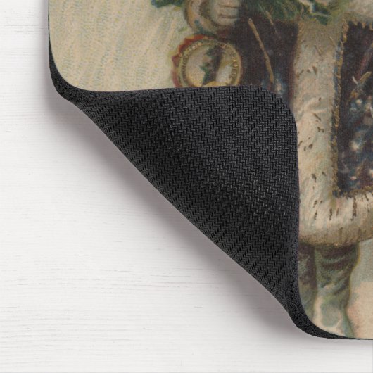 Vintager Weihnachtsmann im Schnee Mousepad (Ecke)
