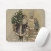 Vintager Weihnachtsmann im Schnee Mousepad (Mit Mouse)