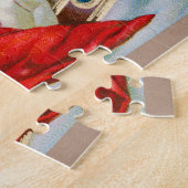 Vintager Weihnachtsmann in Sleigh Frohe Weihnachte Puzzle (Seite)