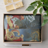 Vintager Weihnachtsmann in Sleigh, Vollmond, Stern Seidenpapier (Geschenk)