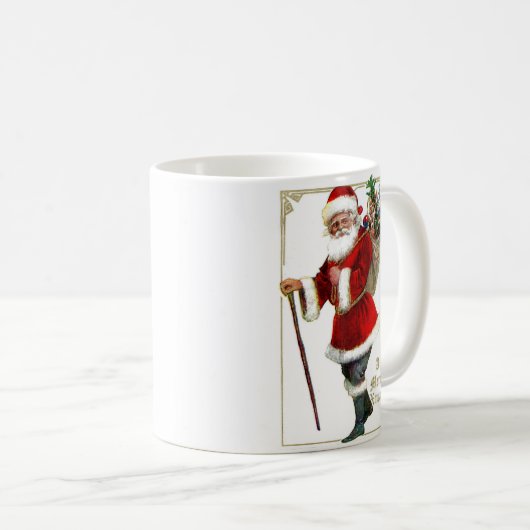 Vintager Weihnachtsmann Kaffeetasse (VorderseiteRechts)
