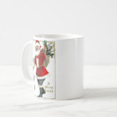 Vintager Weihnachtsmann Kaffeetasse (Vorderseite Links)