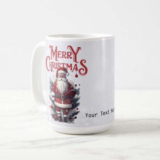 Vintager Weihnachtsmann Kaffeetasse (Vorderseite Links)