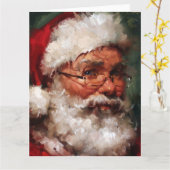 Vintager Weihnachtsmann Karte (Gelbe Blume)