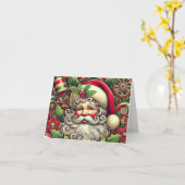 Vintager Weihnachtsmann Karte (Gelbe Blume)