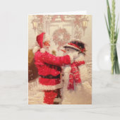Vintager Weihnachtsmann Karte (Vorderseite)