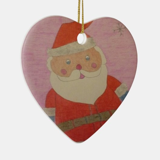 Vintager Weihnachtsmann Keramik Ornament (Rechts)